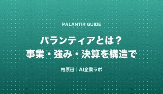 パランティア（Palantir）とは？事業・強み・決算を「構造」で解説【2026年版】