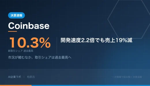 保護中: 【決算速報】Coinbase 2026年4〜6月期｜取引ではなく保有残高で読む決算